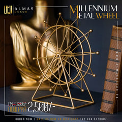 Golden Millennium Metal Ferris Wheel Sculpture