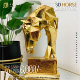Luxurious Gold Horse Head Sculpture for Home Decor
