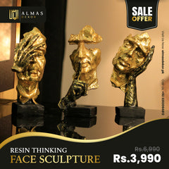Resin Thinking Face Sculpture – A Modern Symbol of Thought & Reflection