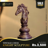 Vintage Chess Knight Sculpture – Strategy in Style