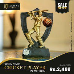 Resin Vivid Cricket Player in Motion – Celebrate the Spirit of the Game