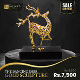 The Dancing Deer - Gold Sculpture