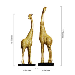 Resin Brass Giraffe & Calf Statue – Grace, Love & Wild Beauty