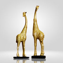 Resin Brass Giraffe & Calf Statue – Grace, Love & Wild Beauty