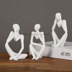 White Thinking Mannequin Statue with reflective pose