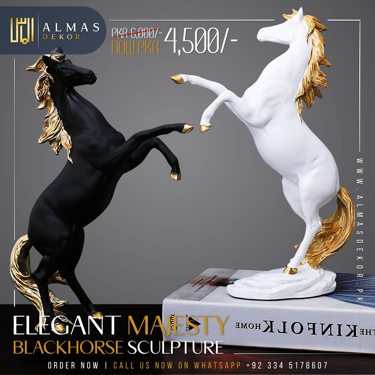 Majestic Harmony Gilded-Maned Black Horse