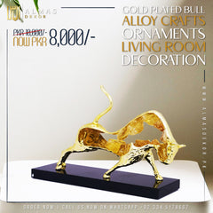 Gold Plated Bull Alloy Crafts Ornaments Living Room Decoration