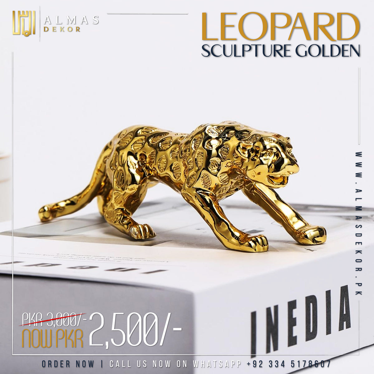 Leopard sculpture Golden