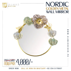 Nordic Golden Metal Wall Mirror