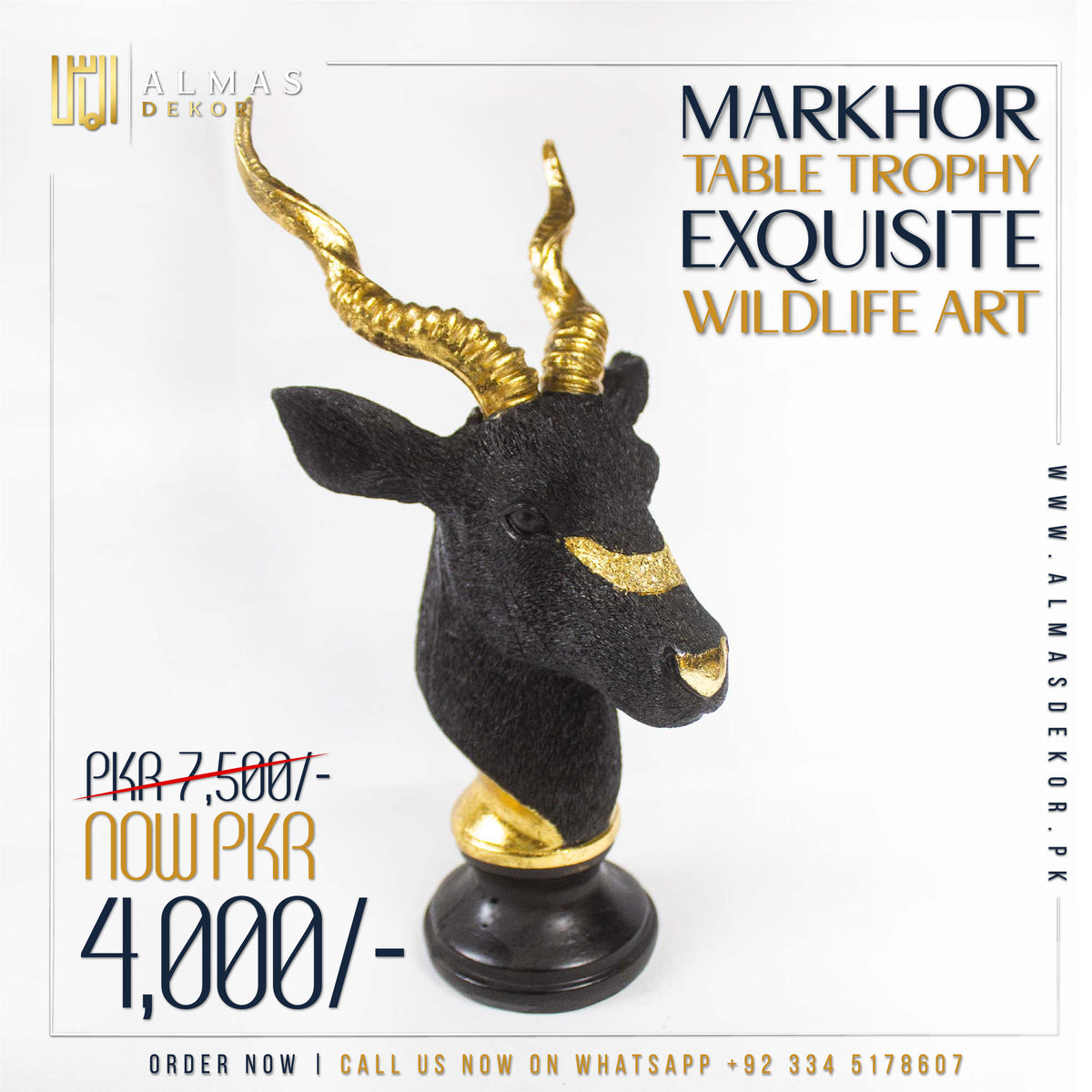 Markhor Table Trophy - Exquisite Wildlife Art