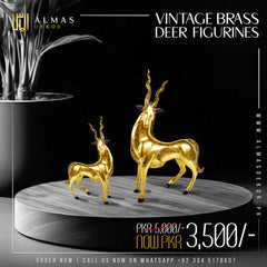 Vintage Brass Deer Figurines