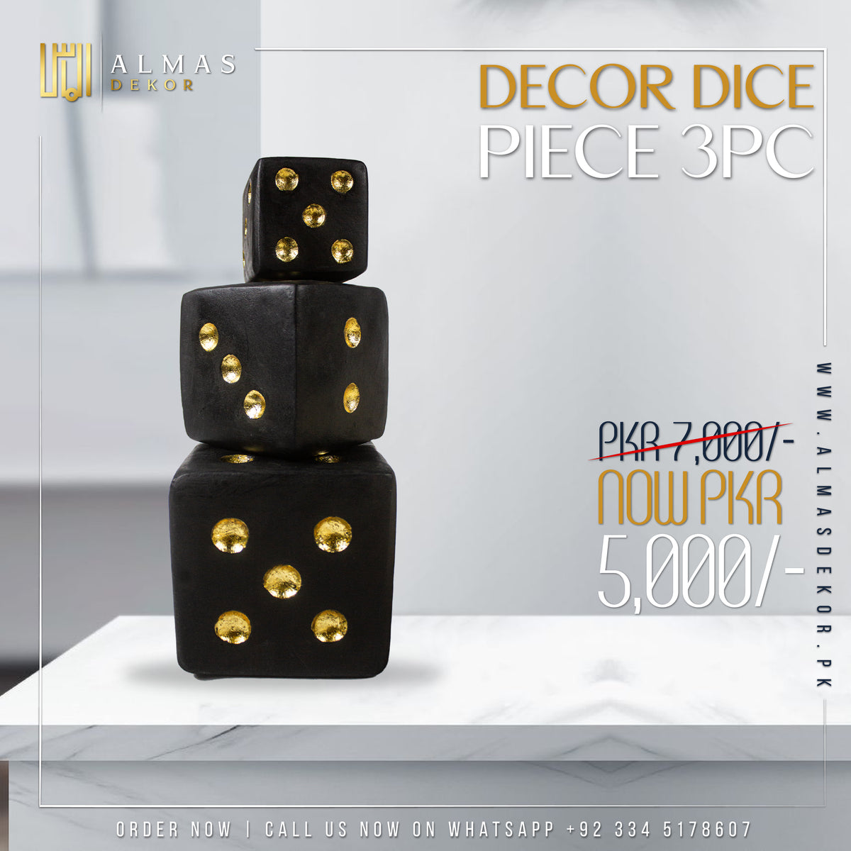 Decor Dice Piece 3pc