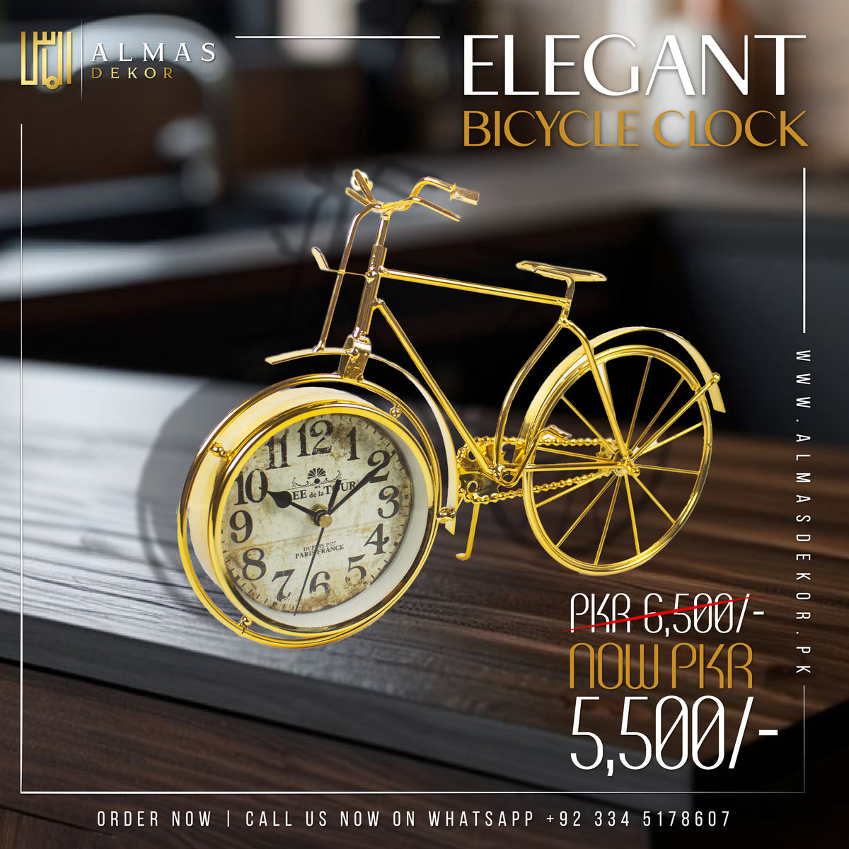 Elegant Bicycle Clock