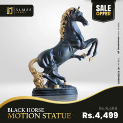 Black Horse Motion Statue – Power in Motion