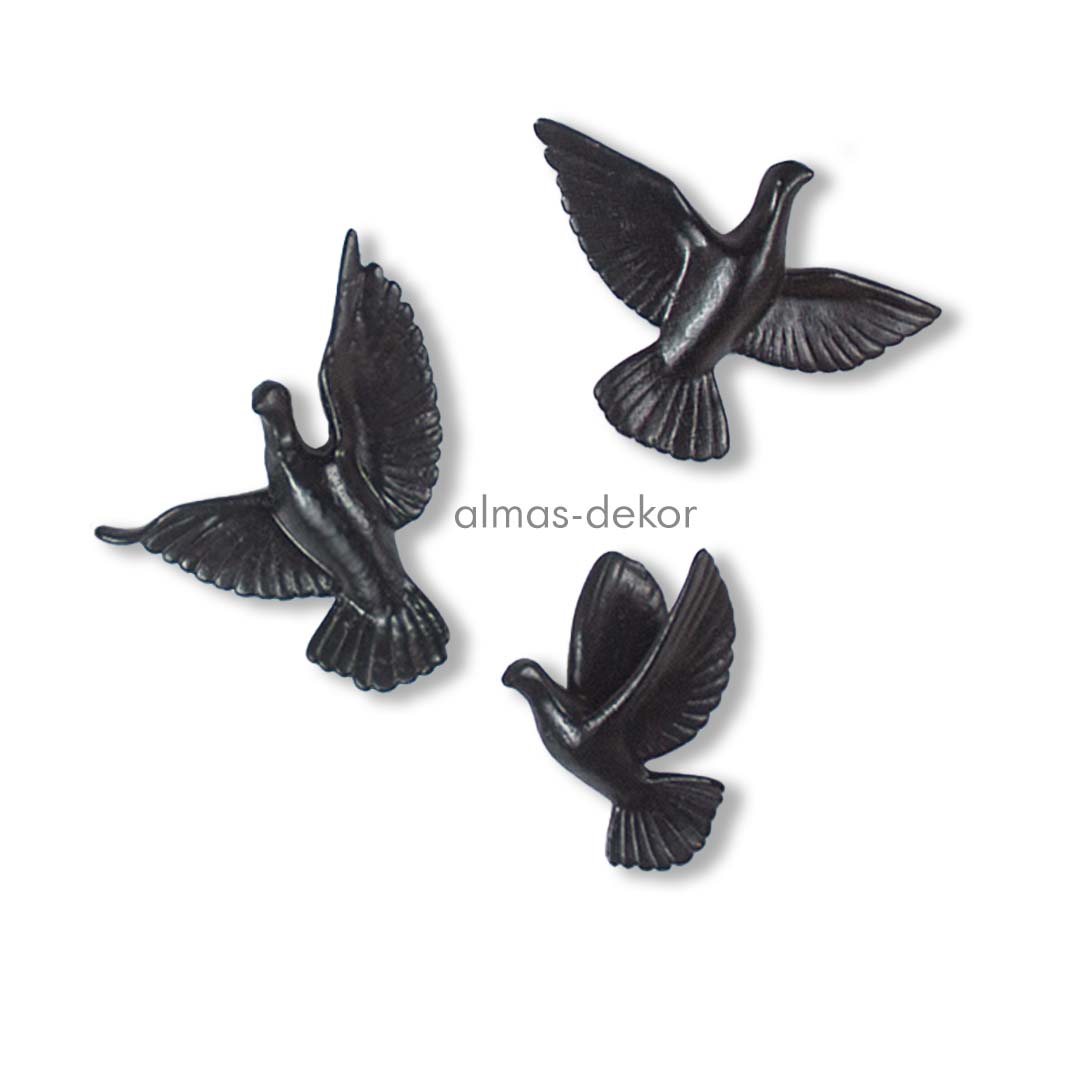 3D Black Raisin Bird Sculpture with abstract design