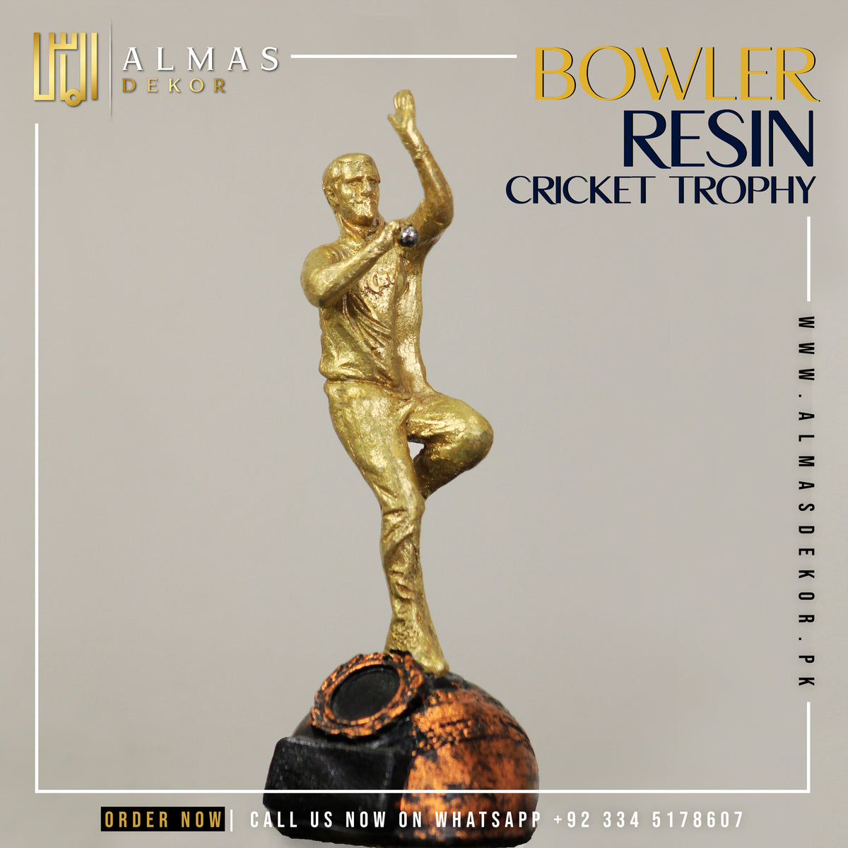 Bowler Resin Cricket Trophy for Sale