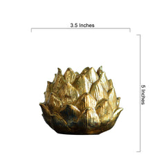 Golden Flower Candle Holder – Elegant Floral Accent for Any Room