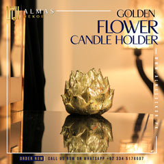 Golden Flower Candle Holder – Elegant Floral Accent for Any Room