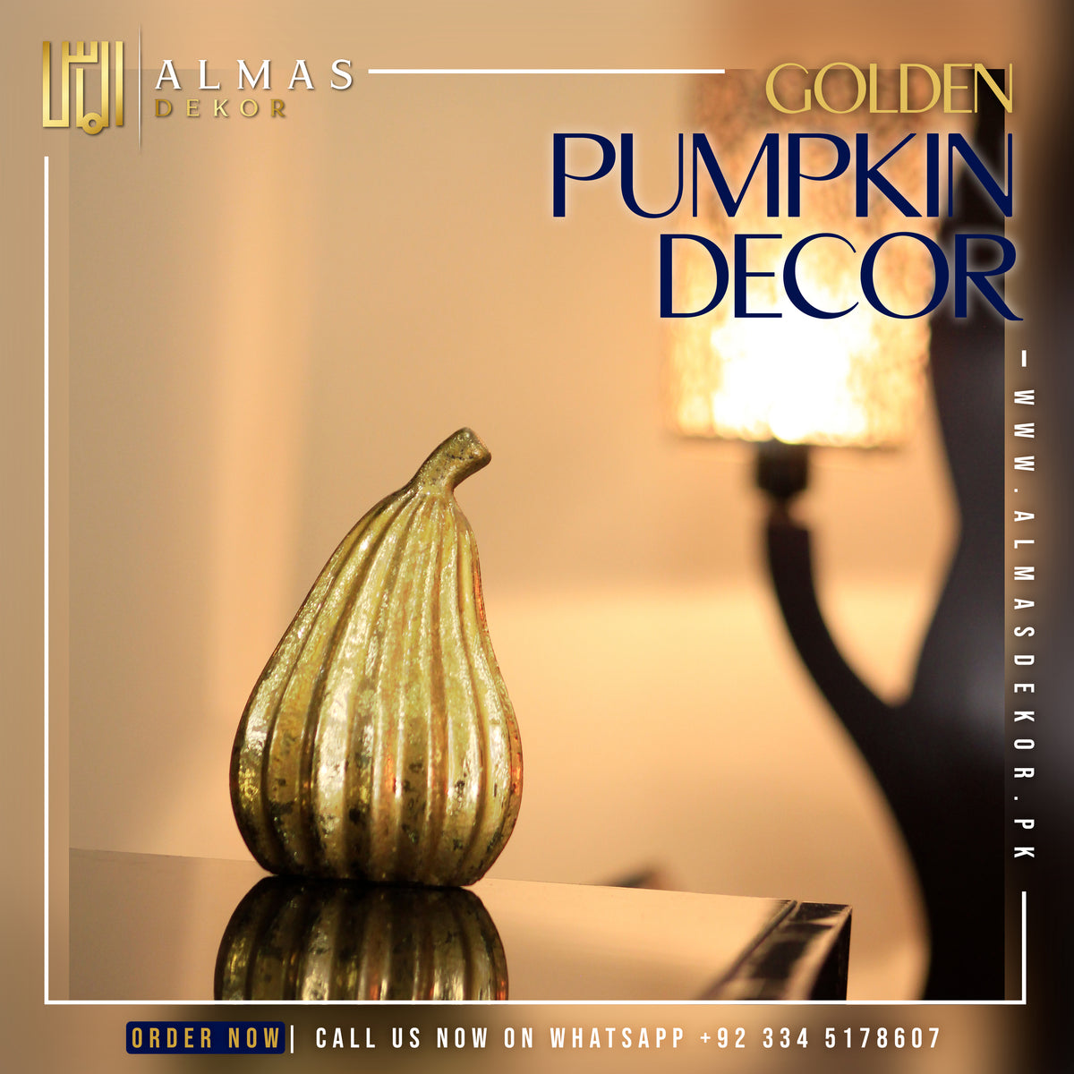 Golden Pumpkin Decor – Elegant Fall Decoration Piece