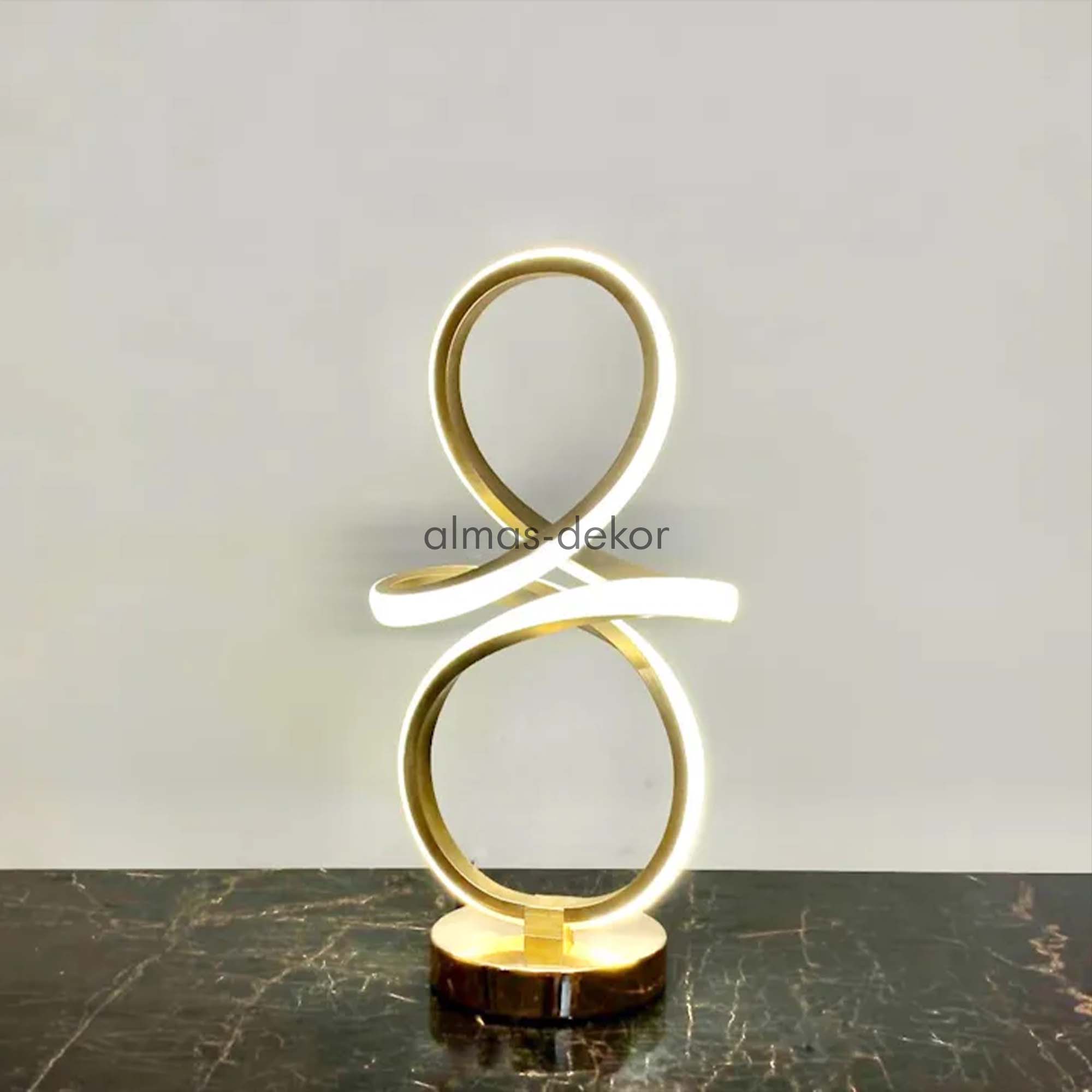 Gold Infinity LED Table Lamp – Almas Dekor