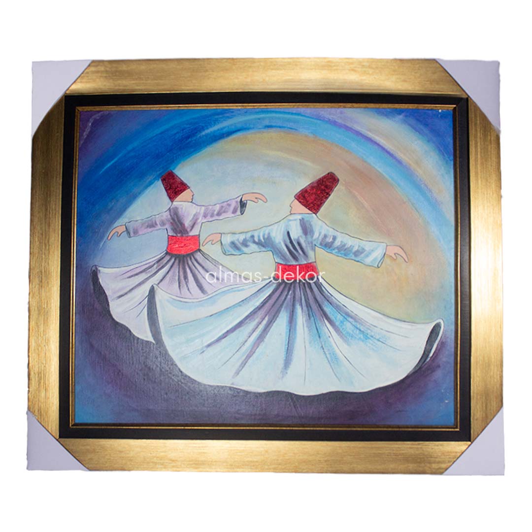 Handmade Sufi Painting on canvas with spiritual theme