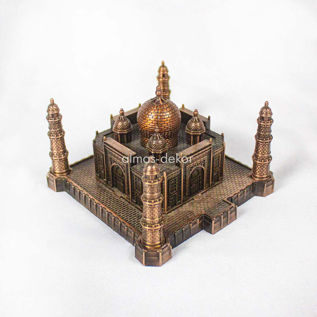 Metal Taj Mahal miniature with intricate detailing