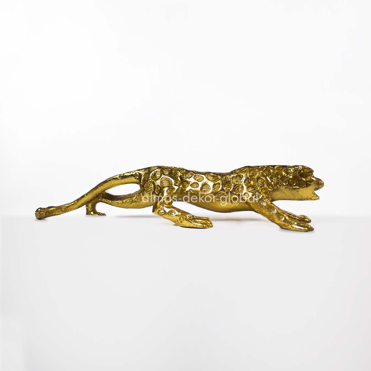 Golden Leopard Sculpture with dynamic pose