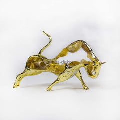 Gold Plated Bull Alloy Crafts Ornaments for living room