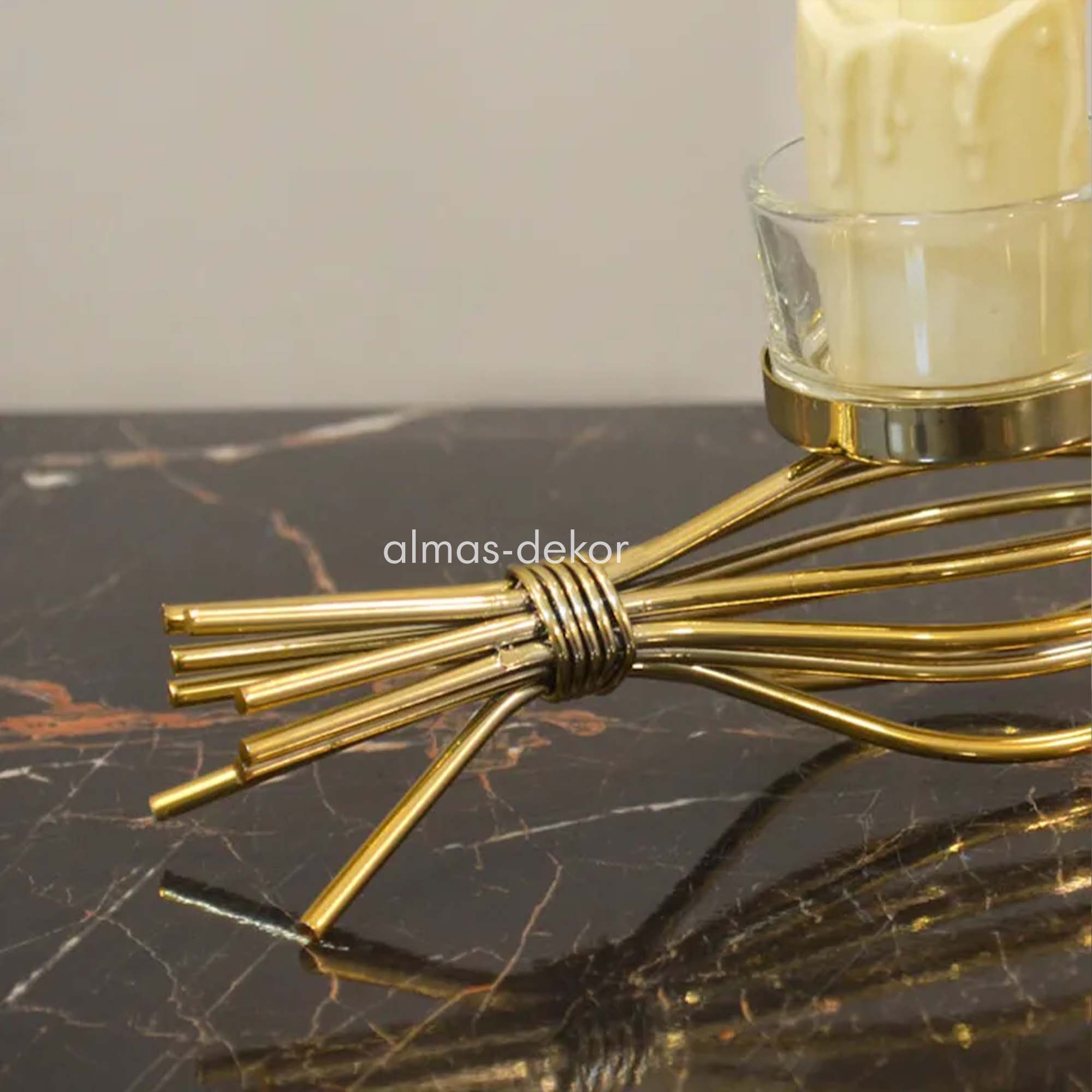 Metallic Rope Candle Holder