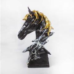 Black & Gold Horse Statue with sleek finish