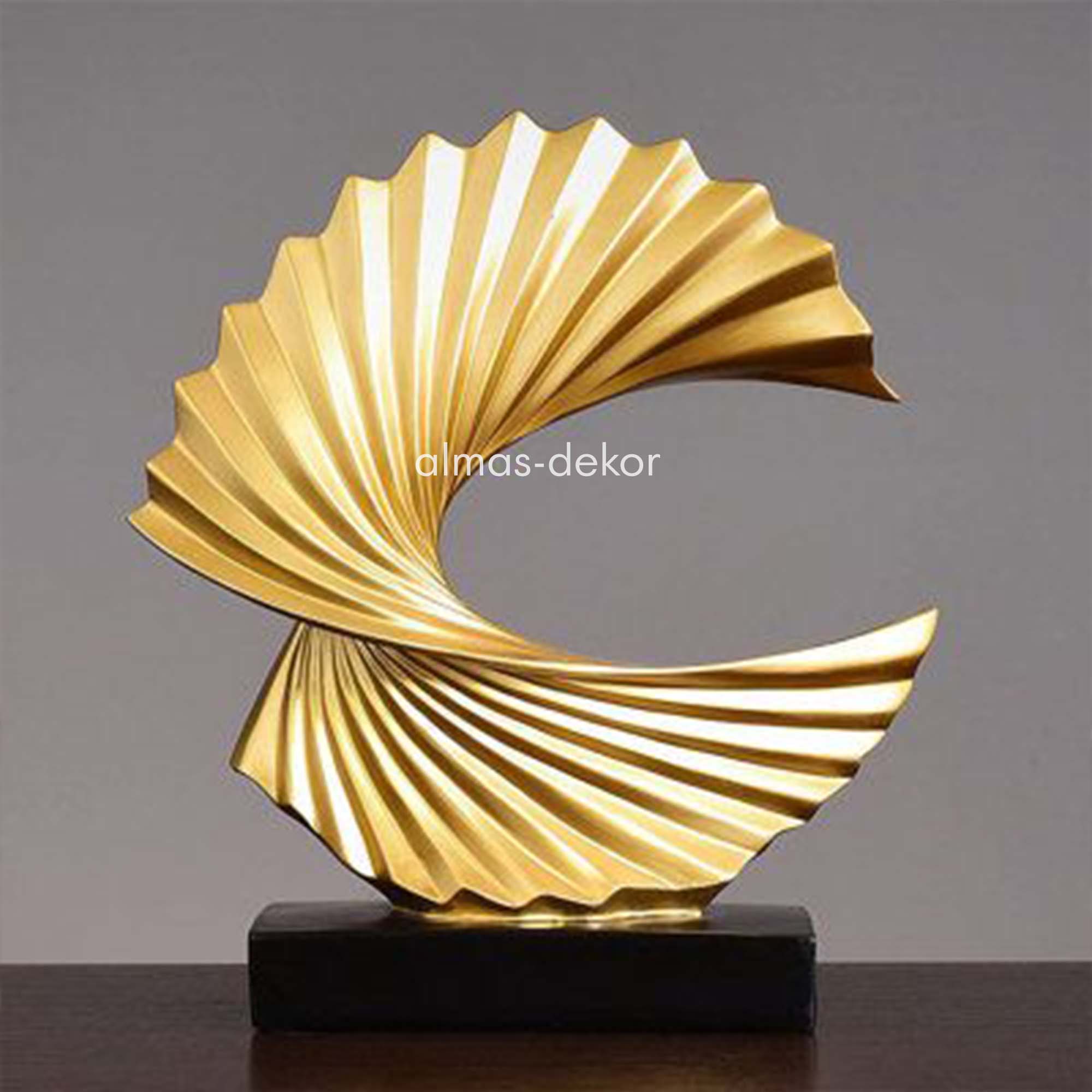 Gold Abstract Spiral Sculpture